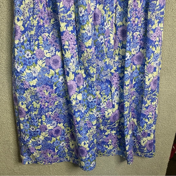 Chadwicks floral dress Womens size 16 blue Maxi Cottagecore Vtg sleeveless - Picture 6 of 16